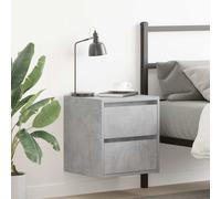 vidaXL Mesillas de noche de pared 2 uds gris hormigón 38x34x40 cm