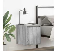 vidaXL Mesillas de noche de pared 2 uds gris Sonoma 38x34x40 cm