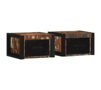 vidaXL Mesillas de noche multicolor 2 uds 40x35x25 cm madera reciclada
