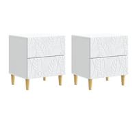 vidaXL Mesitas de noche, 2 unidades, blancas, 43 x 34,5 x 48 cm, material de madera