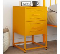 vidaXL Mesita de noche acero amarillo mostaza 36x39x60,5 cm