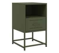 vidaXL Mesita de noche de acero verde oliva 36x39x60,5 cm