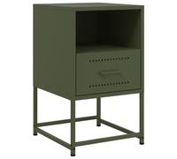 vidaXL Mesita de Noche Acero Verde Oliva 36x39x60,5 cm, Mesa Auxiliar, Armario Auxiliar, Muebles de Dormitorio, mesilla de Noche, Armario de Metal