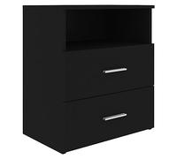 vidaXL Mesita de Noche Aparador Auxiliar Armario Cama Mobiliario Mobiliario Dormitorio Habitación Organizador Almacenamiento Negra 50x32x60 cm