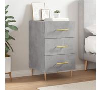 vidaXL Mesita de noche, color gris hormigón, 40x40x66 cm, material de madera. - Mesita de noche - Mesitas de noche - Mueble - Mesilla de noche
