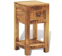 vidaXL Mesita de noche con 1 cajón de macera maciza de mango