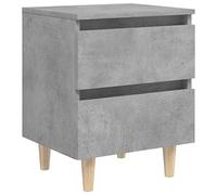 vidaXL Mesita de Noche con Patas Aparador Auxiliar Cama Armario Dormitorio Habitación Organizador Almacenamiento Gris Hormigón 40x35x50 cm Madera Pino