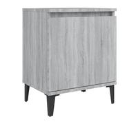 Vidaxl mesita de noche con patas de metal gris sonoma 40x30x50 cm