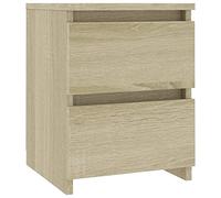 vidaXL Mesita de Noche Contrachapada Casa Hogar Decoración Diseño Estilo Habitación Dormitorio Mesa Mesilla Cama Cómoda 30x30x40 cm Color Roble Sonoma