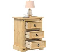 vidaXL Mesita de noche Corona madera maciza de pino 53x39x66 cm