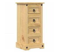 vidaXL Mesita de noche Corona, madera maciza de pino 35x32,5x74 cm con soporte para teléfono