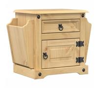 vidaXL Mesita de Noche Corona Madera Maciza de Pino 45x35x47,5 cm, mesita Auxiliar, Mesa Auxiliar, Soporte para teléfono