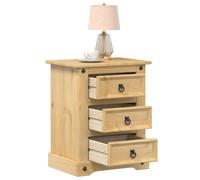 vidaXL Mesita de noche Corona madera maciza de pino 53x39x66 cm