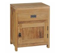 vidaXL Mesa de noche de teca maciza 40x30x50 cm – Fácil de montar