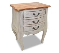 vidaXL Mesita de noche - Mesa auxiliar de madera maciza reciclada para salón y estudio
