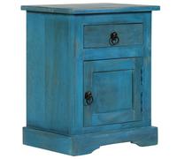 vidaXL Mesita de noche de madera maciza de mango azul 40x30x50 cm