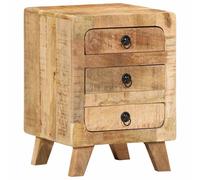 vidaXL Mesita de noche de madera maciza de mango rugosa 37x32x50 cm