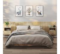 vidaXL Mesita de noche de pared 2 uds color roble Sonoma