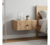 vidaXL Mesitas de noche de pared, 2 unidades, estilo artesanal, roble