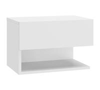 vidaXL Mesita de Noche de Pared Aparador Auxiliar Armario Cama Dormitorio Habitación Organizador Almacenaje Madera Contrachapada Blanco