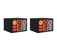 vidaXL Mesita de Noche de Pared Essen 2 uds. Roble Negro