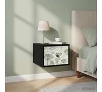 vidaXL Mesita de noche de pared GOTHA 2 uds. Roble Negro
