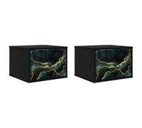 vidaXL Mesita de Noche de Pared WIJHE 2 uds. Roble Negro