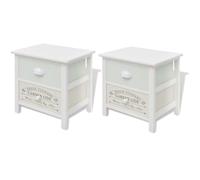 vidaXL Mesita de Noche Elegante Estilo Frances de Madera de Paulownia 2 Piezas