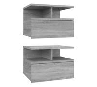 vidaXL Mesitas de noche, 2 unidades, colgantes, color gris Sonoma, 40x31x27 cm, material de madera