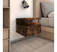vidaXL Mesita de noche flotante 2 uds madera roble ahumado 40x31x27 cm