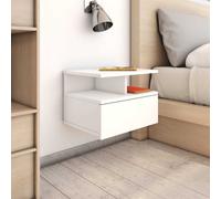 vidaXL Mesita de noche flotante madera contrachapada blanco 40x31x27cm