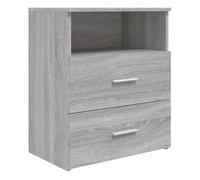 vidaXL Mesita de noche auxiliar con cajones Gris Sonoma 50x32x60 cm