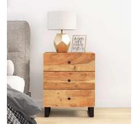 Vidaxl Mesita de Noche de Madera Acacia Contrachapada 50x33x62 Cm Clara Brown