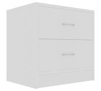 vidaXL Mesita de Noche de con 2 Cajones Cómoda Rústica Natural Armario Auxiliar Muebles de Dormitorio Blanco 40x30x40 cm Madera Contrachapada