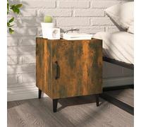 Vidaxl mesita de noche madera contrachapada color roble ahumado