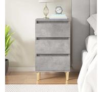 vidaXL Mesita de noche madera contrachapada gris hormigón 40x35x70 cm