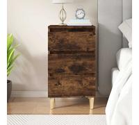 vidaXL Mesita de noche madera contrachapada roble ahumado 40x35x70 cm