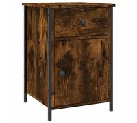 vidaXL Mesita de Noche Madera contrachapada Roble Ahumado 40x42x60 cm, mesilla de Noche, Armario, Muebles de Dormitorio, Mueble, mesita Auxiliar