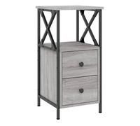 vidaXL Mesita de noche madera de ingeniería gris Sonoma 34x35,5x70 cm