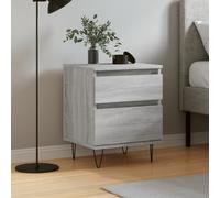 vidaXL Mesita de noche madera de ingeniería gris Sonoma 40x35x50 cm