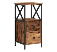 vidaXL Mesita de noche Madera de ingeniería envejecida 34x35,5x70 cm