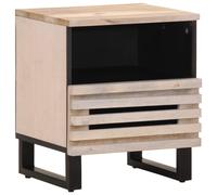 vidaXL Mesita de noche madera maciza mango blanqueado 40x34x46 cm
