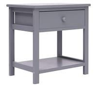 vidaXL Mesita de Noche Madera Paulownia Habitación Dormitorio Salón Sala de Estar Aparador Comedor Casa Hogar Bricolaje Mueble 40x29x42 cm Gris