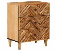 vidaXL Mesita de noche marrón de 50 x 33 x 60 cm, hecha de madera maciza de mango