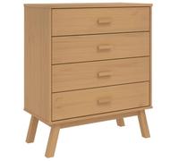 vidaXL Mesita de Noche, Mesa Auxiliar de Almacenaje, Mesita para Teléfono, Mueble Mesilla para Cama Dormitorio, Madera Maciza de Pino Marrón