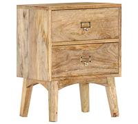 vidaXL Mesita de Noche Mesilla Dormitorio Cama Cajones Mesa Caja Almacenamiento Mueble Ahorra Espacio Armario Bajo Auxiliar Madera Maciza Mango