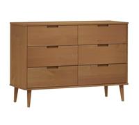 vidaXL Mesita de Noche Molde Madera Maciza de Pino marrón 113x40x80 cm