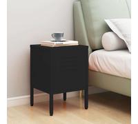vidaXL Mesita de noche negra de 35x35x51 cm, acero - Mesita de noche - Mesitas de noche - Mesilla de noche - Mesillas de noche
