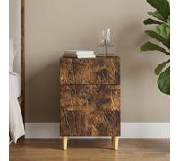 vidaXL Mesita de noche de roble ahumado, 43 x 39,5 x 66,5 cm, fabricada en material de madera
