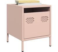 vidaXL Mesita de noche rosa de 35x39x43,5 cm, acero